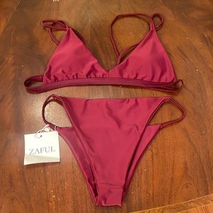 Zaful large maroon colored bikini nwt